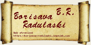 Borisava Radulaški vizit kartica